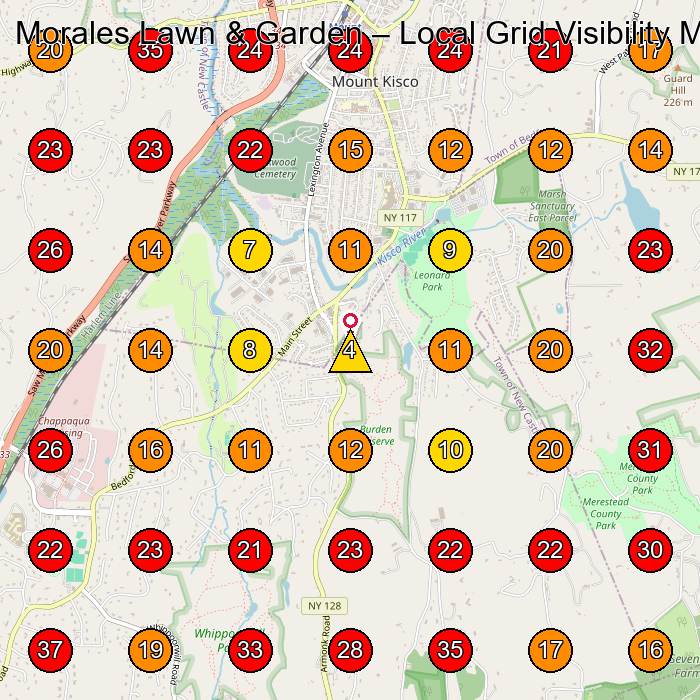Morales Lawn & Garden GeoGrid visibility map for Lawn Care Service in None